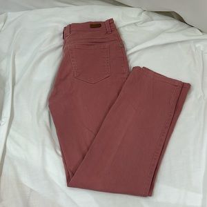 Gloria Vanderbilt High Waisted Straight Leg Pink Denim Jeans Size 6